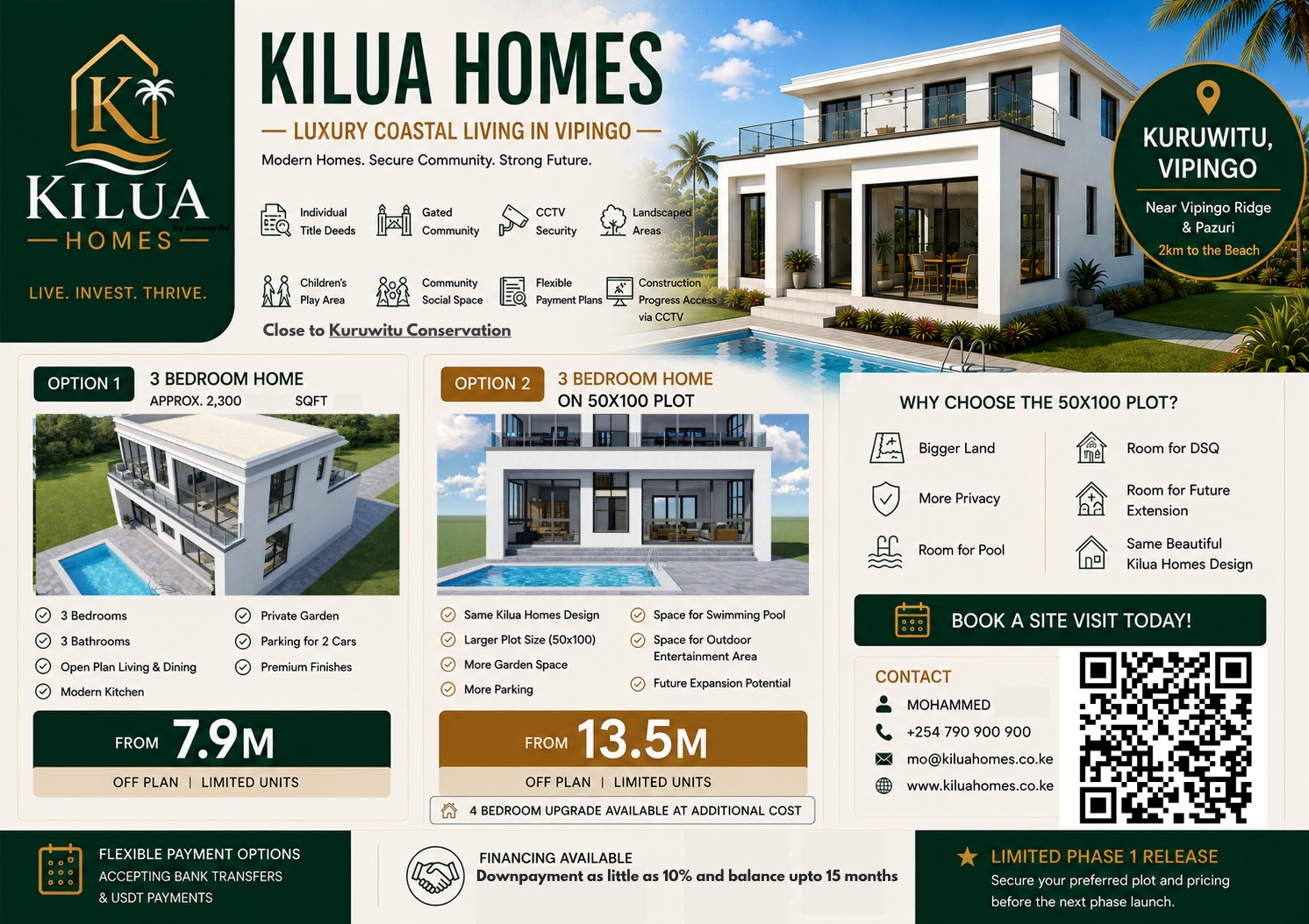 🏠 Modern 3-Bedroom House for Sale in Near vipingo ridge kilifi  KILIFI County — Prime Investment Opportunity | KultaProperties