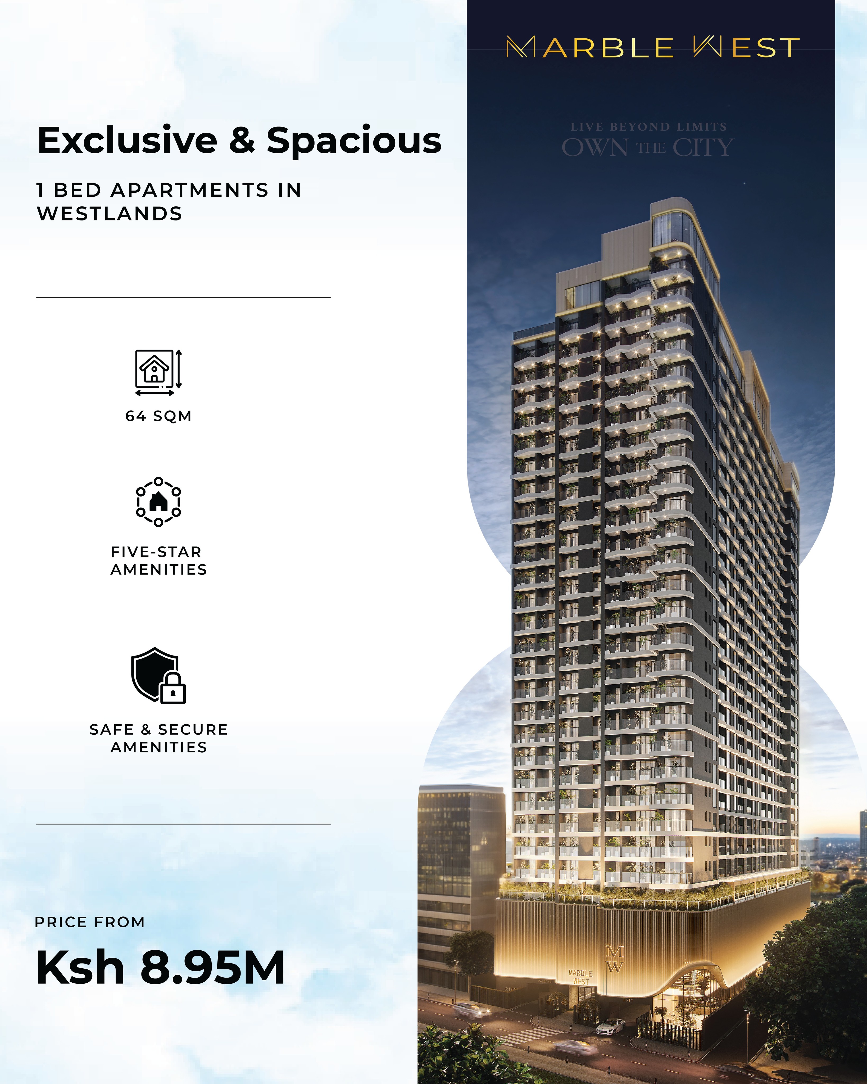 Marble West 1 & 2 Bedroom Apartments for sale in Westlands